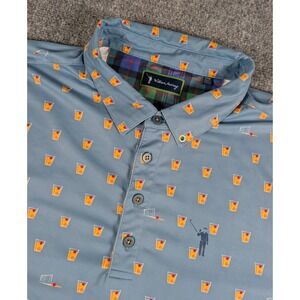 William Murray Golf Polo Shirt Mens Large Old Fashioned All Over Print